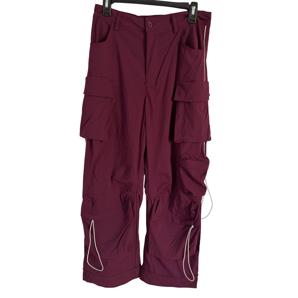 Steve Madden Duo Pant w/ Bungee Fig Purple Cargo Utility Trousers SC06102 Size S